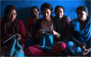 Girls participating in an education and leadership programme